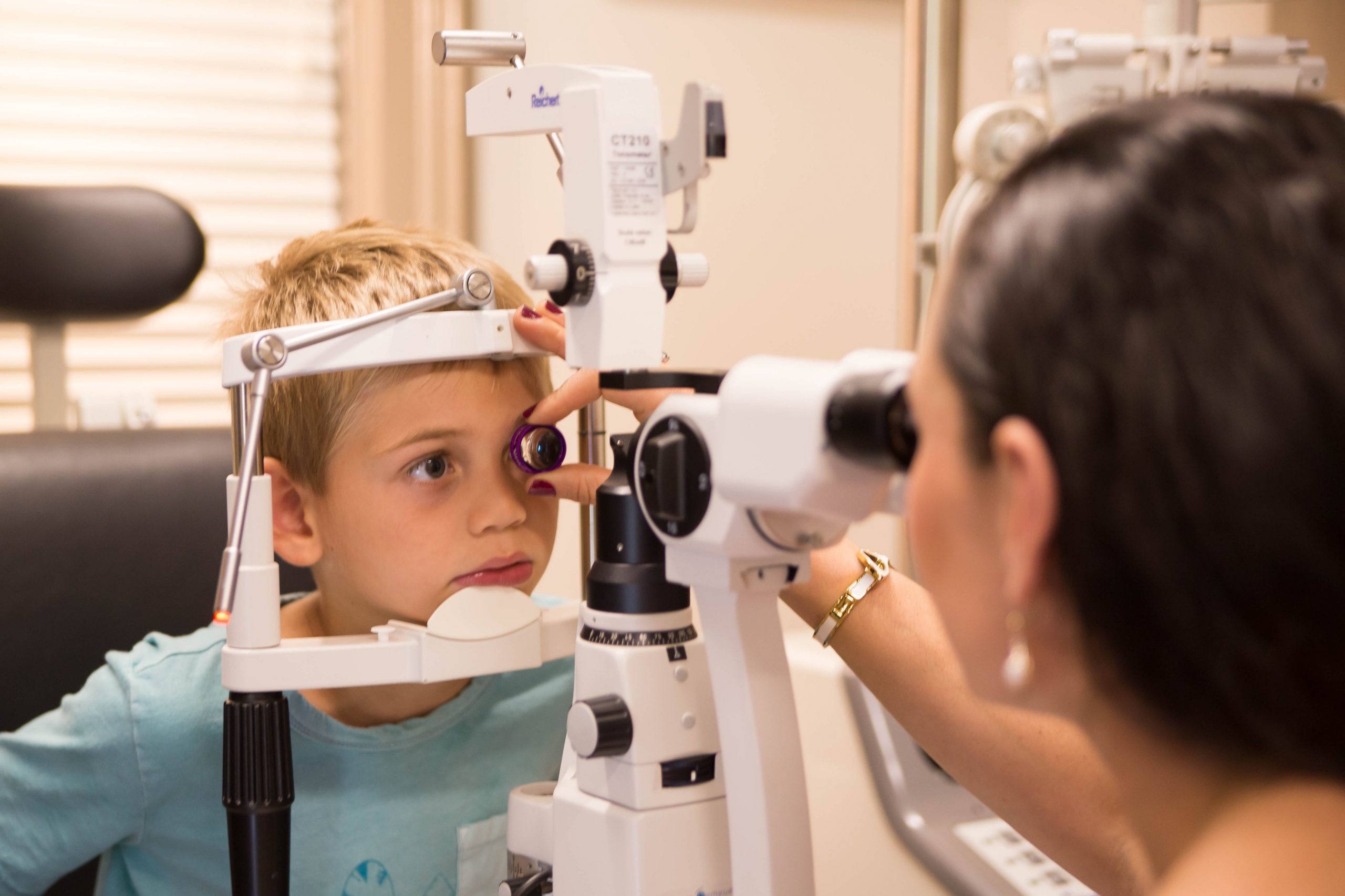 Child getting an eye exam
